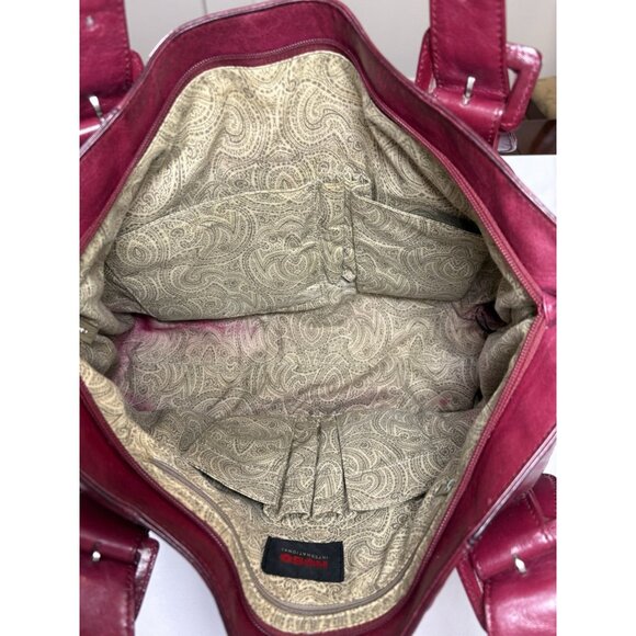 HOBO International Red Leather Dual Strap Zip Shoulder Tote Bag - Picture 11 of 12